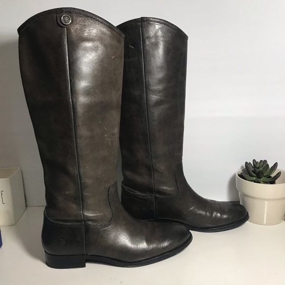 Frye Shoes - Frye Melissa Button 2 Slate Riding Boots 9.5 Brown